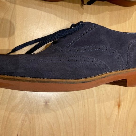 Authentic To Boot New York Adam Derrick Size 10.5 Blue Suede Oxford Mens Dress main image 6